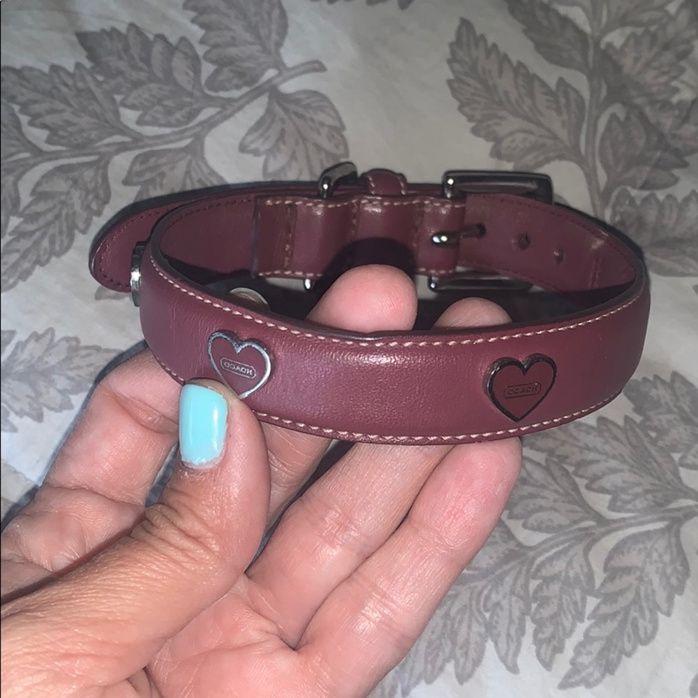 Coach small dog leather collar